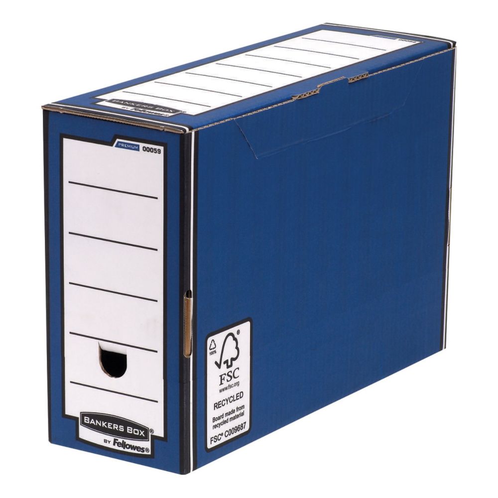 Bankers Box Premium Transfer File 127 Mm Blue Pack Of 10