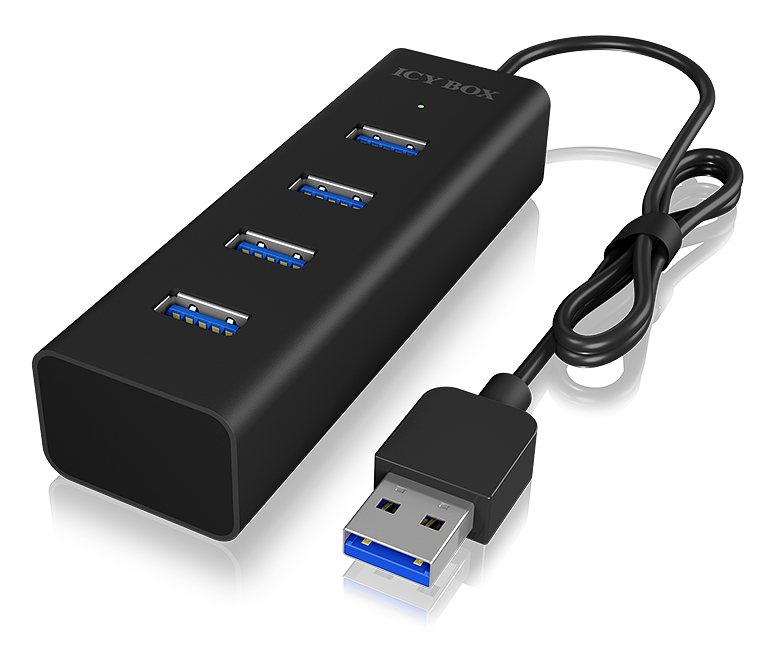 ICY BOX IB-HUB1409-U3 USB 3.2 Gen 1 (3.1 Gen 1) Type-A 5000 Mbit/s Bla