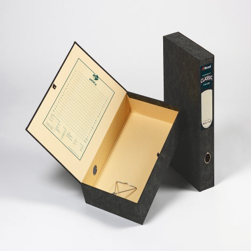 Image of Rexel Classic Foolscap Lockspring Box File Black/Green (5)