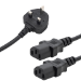 connektgear 2.5m UK Mains Power Splitter Cable - UK Plug to 2 x C13 Sockets