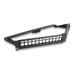 DeLOCK 19″ Keystone Patch Panel 24 port with strain relief 1U angled black