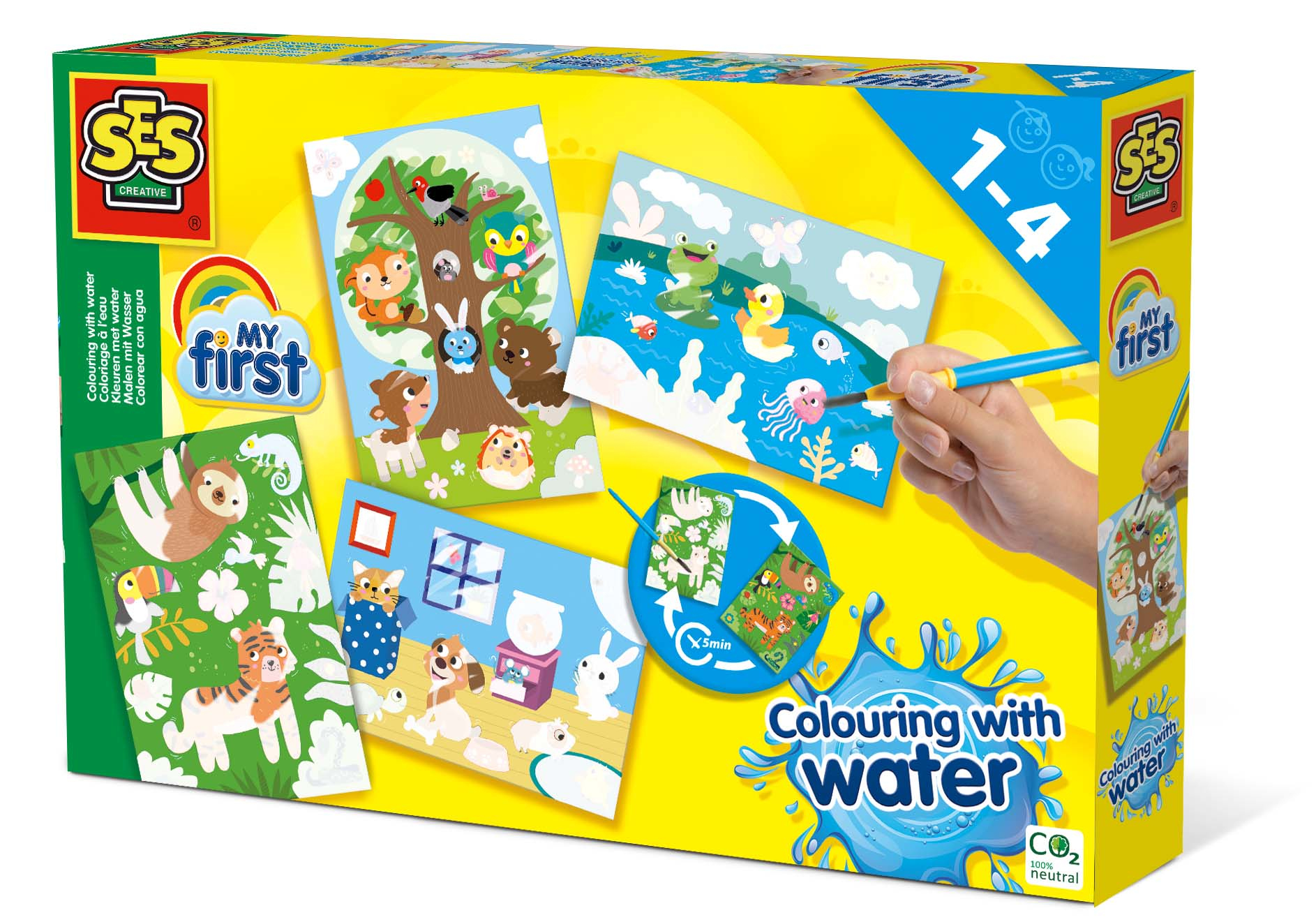 SES Creative My First Colouring with water - Hidden animals