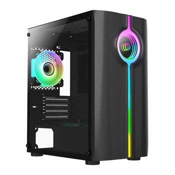 Photos - Other for Computer CiT Quake Black Micro-ATX PC Gaming Case with 1 x Infinity LED Strip 1 