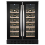 electriQ 34 Bottle Capacity Dual Zone Wine Cooler - Stainless Steel