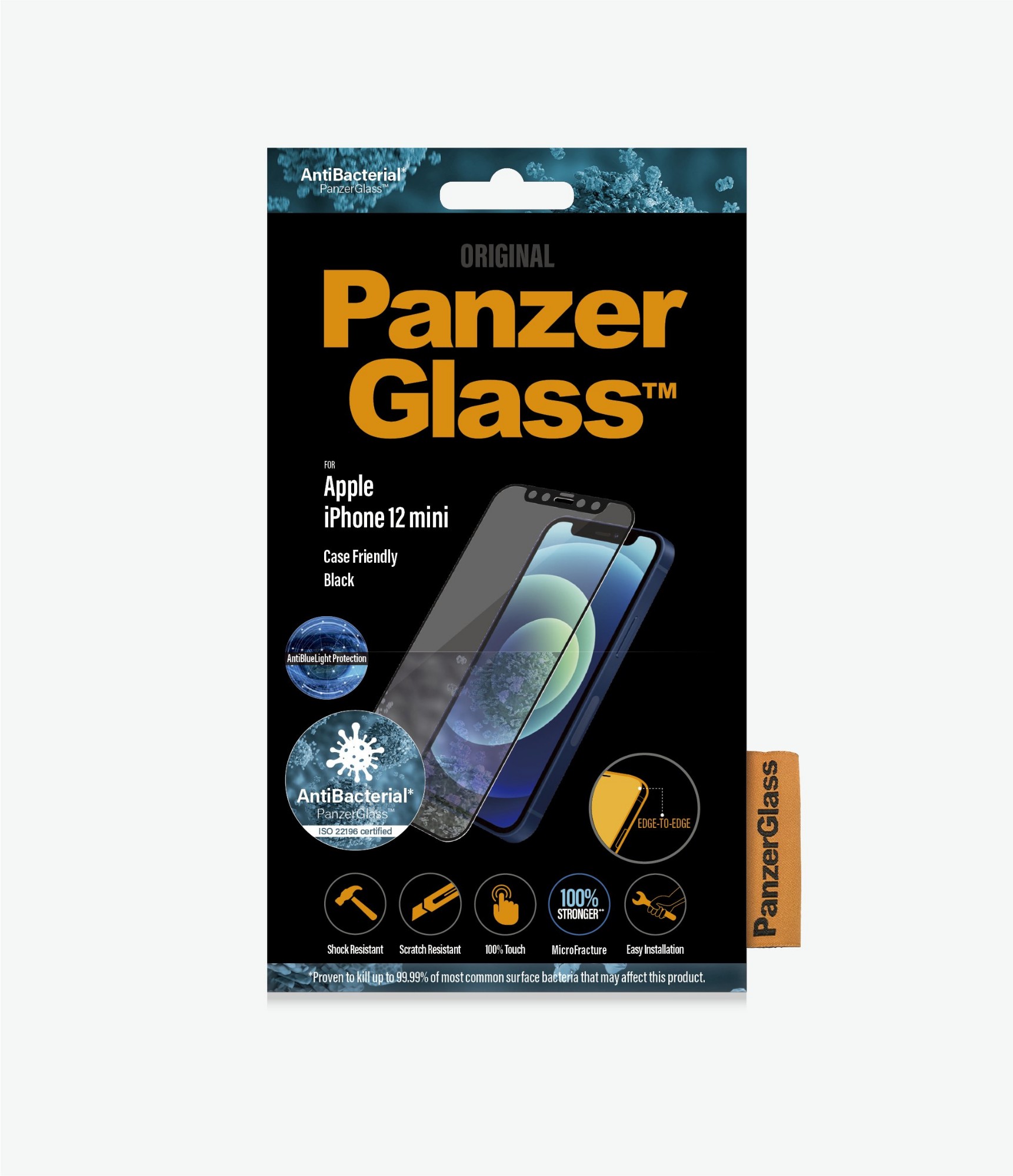 PanzerGlass Apple iPhone 12 mini Edge-to-Edge Anti-Blue Light Anti-Bacterial