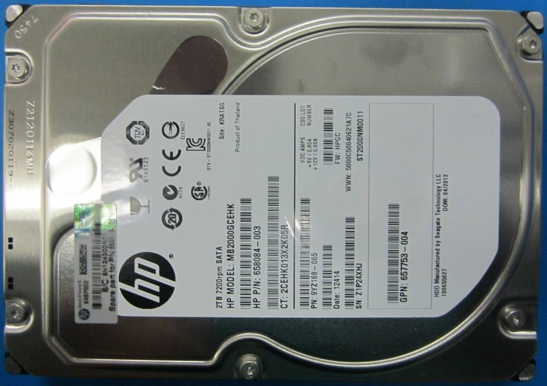 Image of Hewlett Packard Enterprise 2TB non-hot-plug SATA HDD 3.5" 2000 GB...