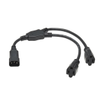 Tripp Lite P002-18N-2R power cable Black 18.1" (0.46 m) IEC C14 2 x NEMA 5-15R