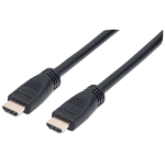 Manhattan HDMI In-Wall CL3 Cable with Ethernet, 4K@60Hz (Premium High Speed), 8m, Male to Male, Black, Ultra HD 4k x 2k, In-Wall rated, Fully Shielded, Gold Plated Contacts, Lifetime Warranty, Polybag