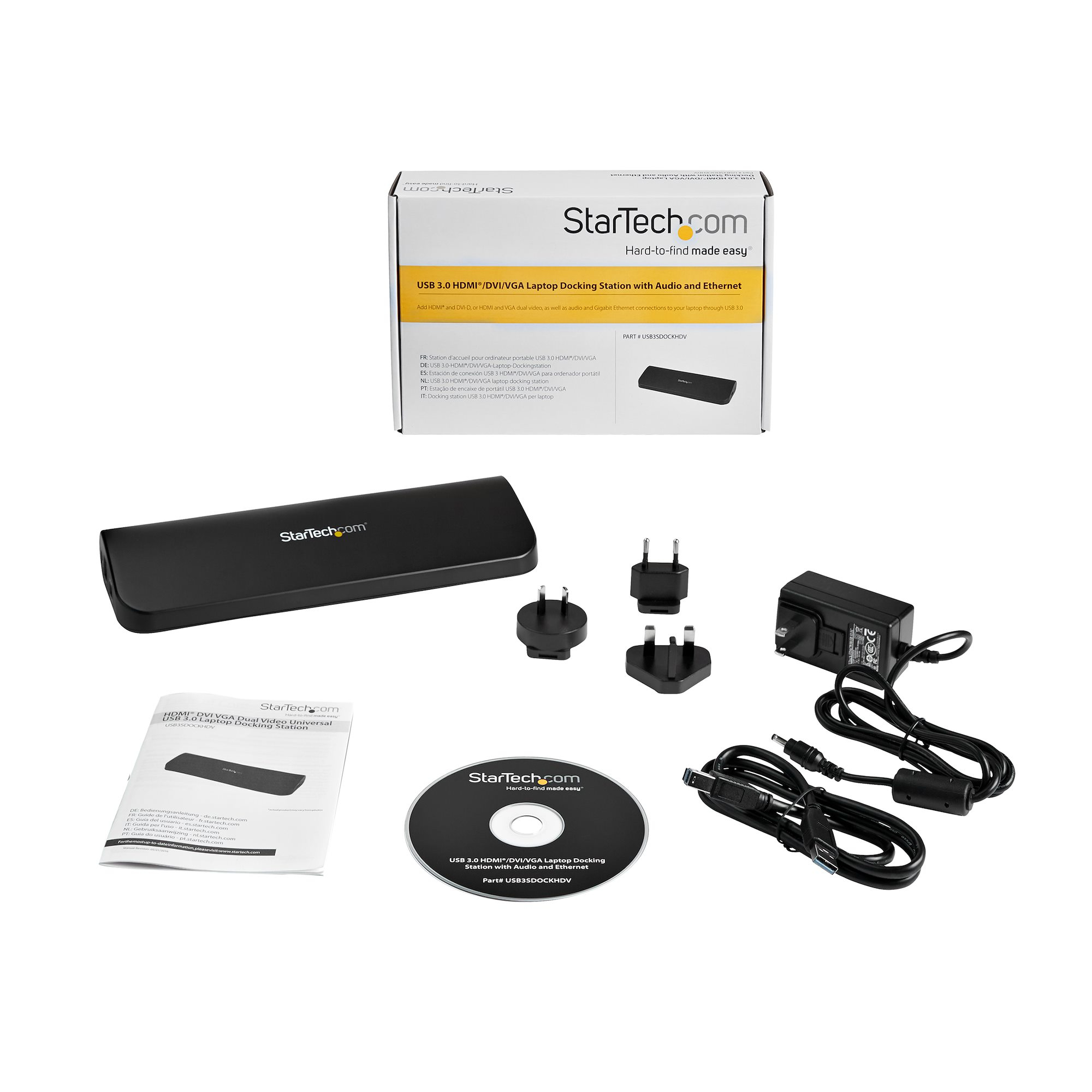 StarTech.com Dual-Monitor USB 3.0 Docking Station with HDMI &amp; DVI/VGA