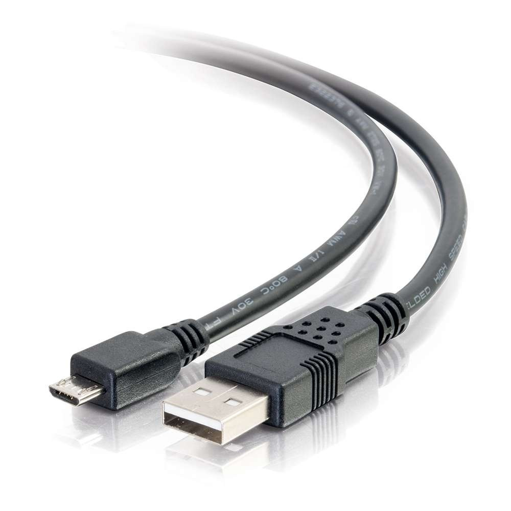 C2G 6.6ft (2m) USB 2.0 A to Micro-B Cable M/M - Black