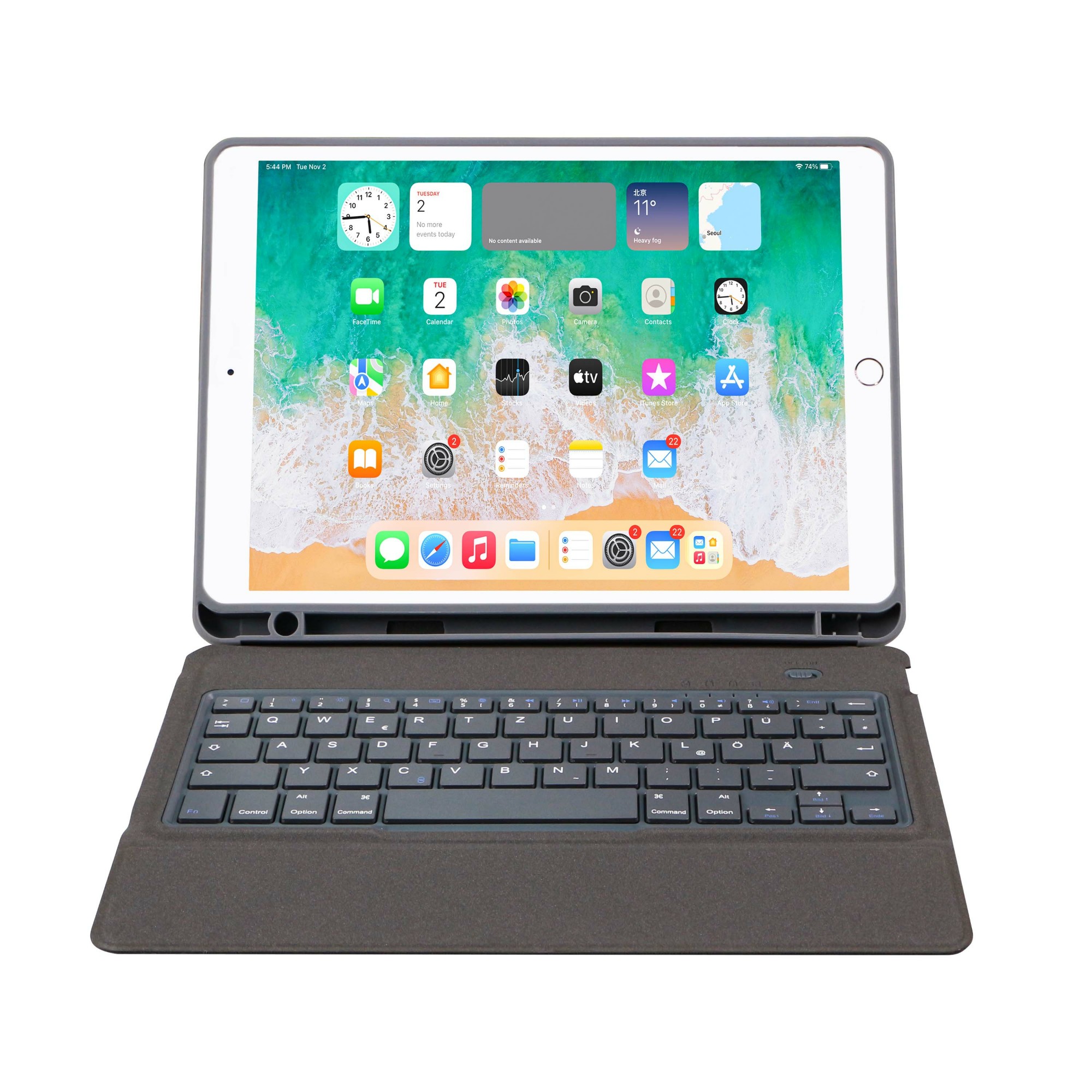 DEQSTER Slim Keyboard 2 for iPad 10.2" (7th/8th/9th Gen.), QWERTY Layout