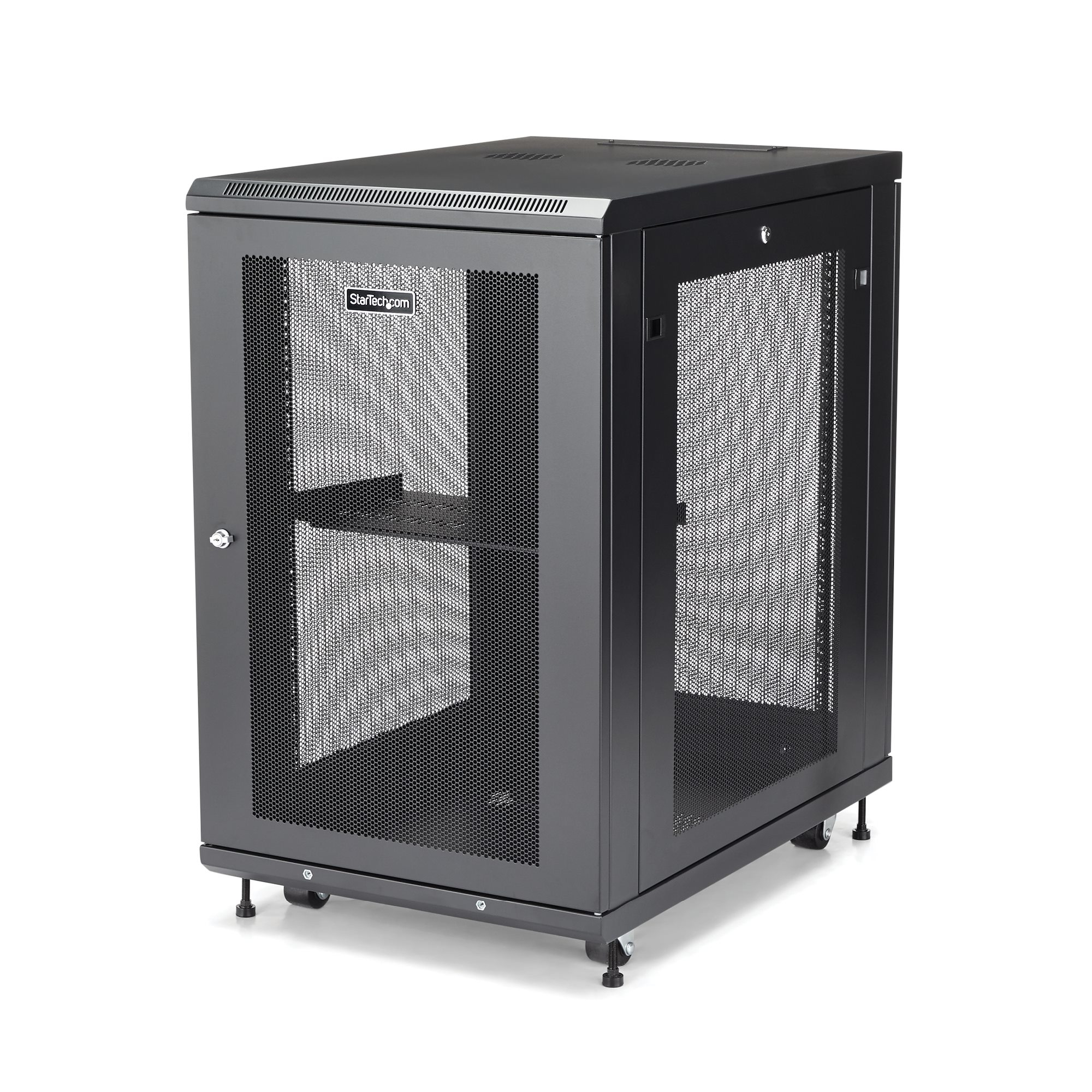 Image of StarTech.com 4-Post 18U Server Rack Cabinet, Lockable 19" Data...