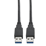 Tripp Lite USB 3.0 SuperSpeed A/A Cable for USB 3.0 All-in-One Keystone/Panel Mount Couplers (M/M), Black, 0.91 m
