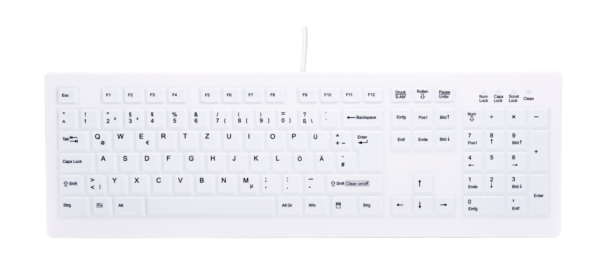 Contour Design Active Key Contour ClassicClean Silicone Cover Full-Size White DE C8100