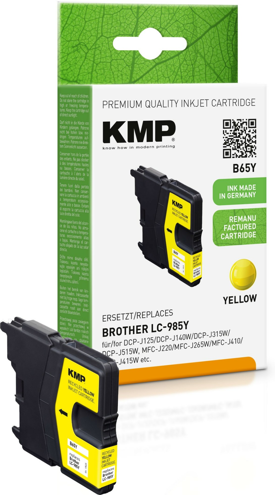 KMP B65Y ink cartridge 1 pc(s) Compatible Yellow