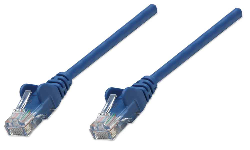 Photos - Cable (video, audio, USB) INTELLINET Network Patch Cable, Cat5e, 1m, Blue, CCA, U/UTP, PVC, RJ45 318 