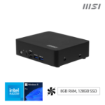 MSI Cubi NUC TWG S-013EU Intel® N N150 8 GB DDR5-SDRAM 128 GB SSD Windows 11 Pro Mini PC Zwart