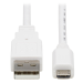 Tripp Lite U050AB-003-WH USB cable USB 2.0 35.8" (0.91 m) USB A Micro-USB B White