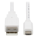 Tripp Lite U050AB-003-WH USB cable 35.8" (0.91 m) USB 2.0 USB A Micro-USB B White