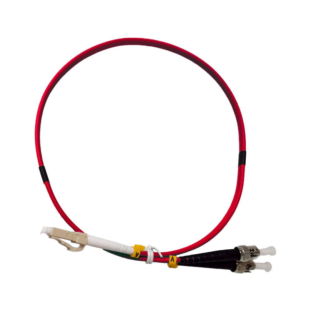 Cablenet 3LCST05RD 0.5m LC-ST OM3 Aqua 3mm Duplex