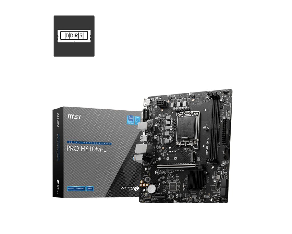 Image of MSI PRO H610M-E motherboard Intel H610 LGA 1700 micro ATX