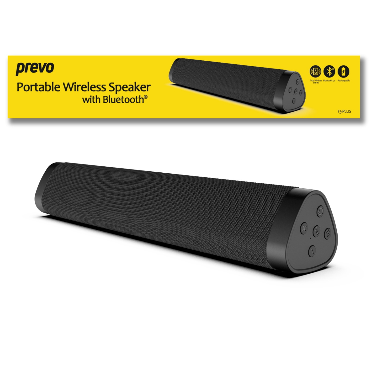PREVO F3 PLUS Stereo portable speaker Black 6 W