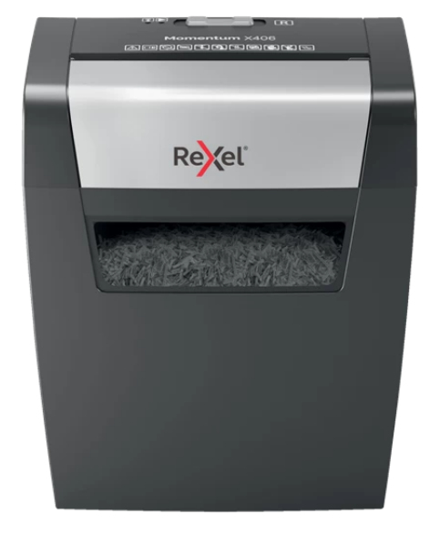 Rexel X406 paper shredder Cross shredding 22 cm Black. Silver