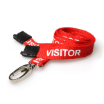 Digital ID 15mm Recycled Red Visitor Lanyards with Breakaway and Metal Lobster Clip (Pack of 100)