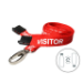 Digital ID 15mm Recycled Red Visitor Lanyards with Breakaway and Metal Lobster Clip (Pack of 100)