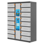 Manhattan Kiosk Individual compartment Laptop Cabinet USB-C 15.6" 16-bay via USB-C 30W, Suitable for Tablets/phones, iPads, MacBooks, Chromebooks, other USB-C devices, Bays 328x220x100mm, USB-C charging cables included,Cabinet, UK & EU