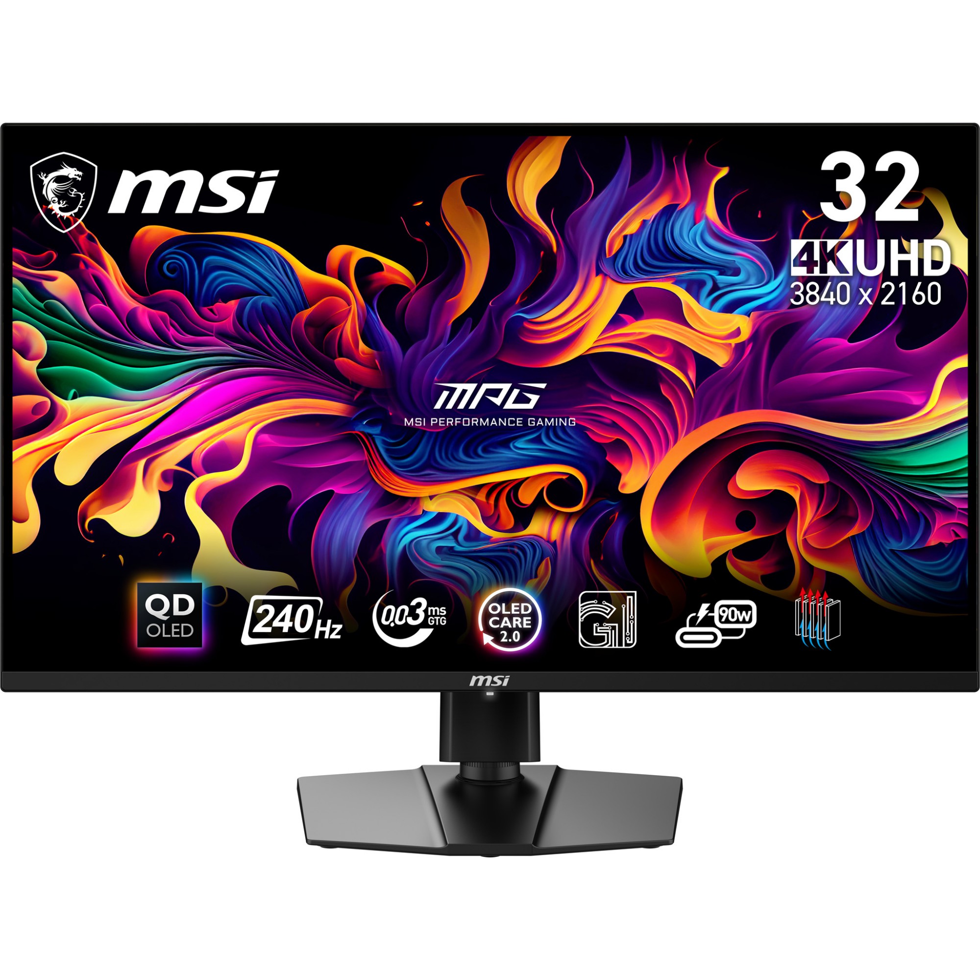 MSI MPG 321URX QD-OLED computer monitor 80 cm (31.5") 3840 x 2160 pixels 4K Ultra HD Black