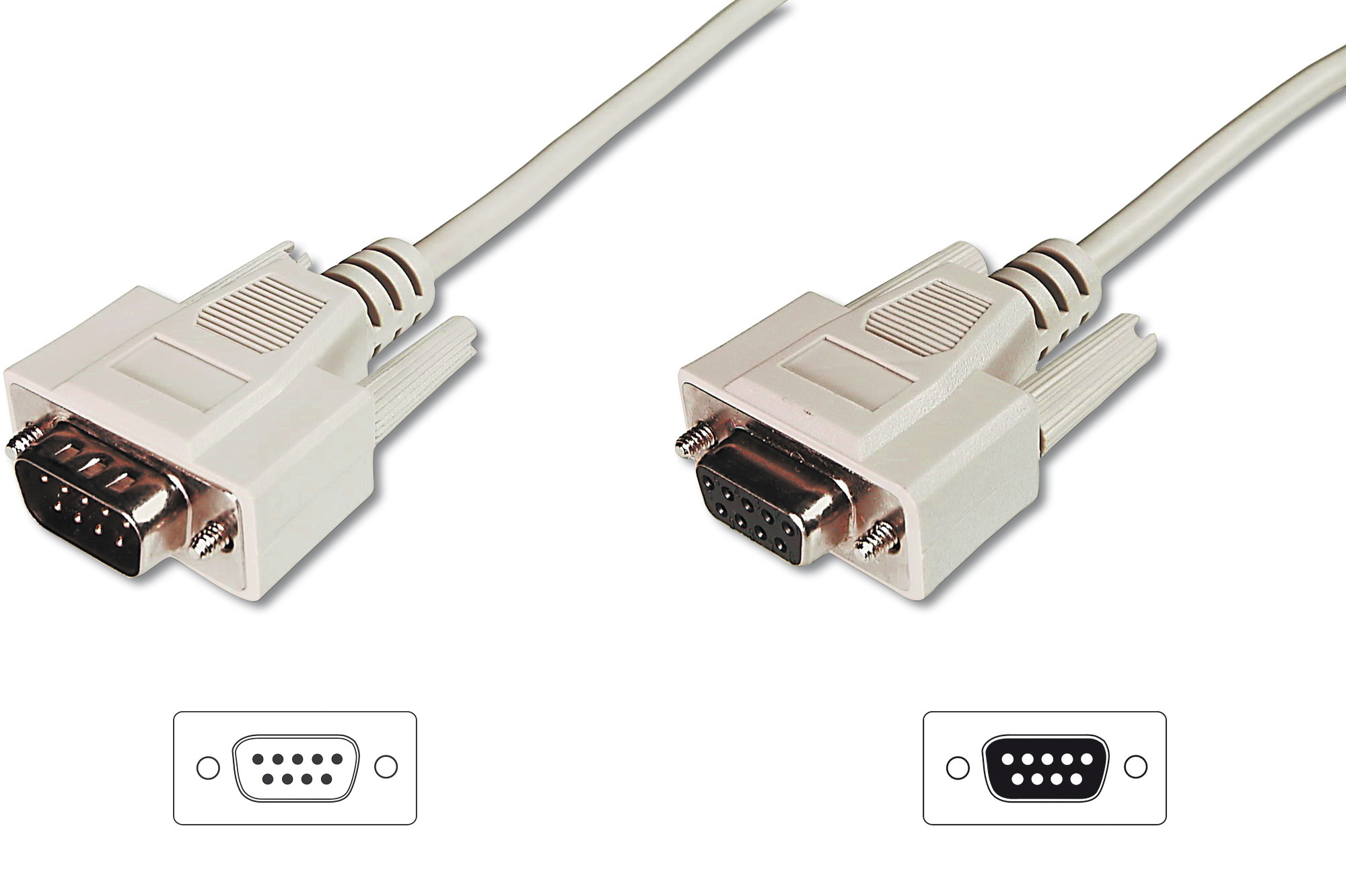 Photos - Cable (video, audio, USB) Digitus Datatransfer extension cable, D-Sub9/M - D-Sub9/F AK-610203-050-E 
