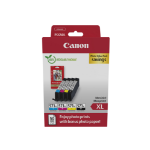 Canon 0332C006/CLI-571XL Ink cartridge multi pack Bk,C,M,Y high-capacity + Photopaper 50 sheet 11ml Pack=4 for Canon Pixma MG 5750/7750