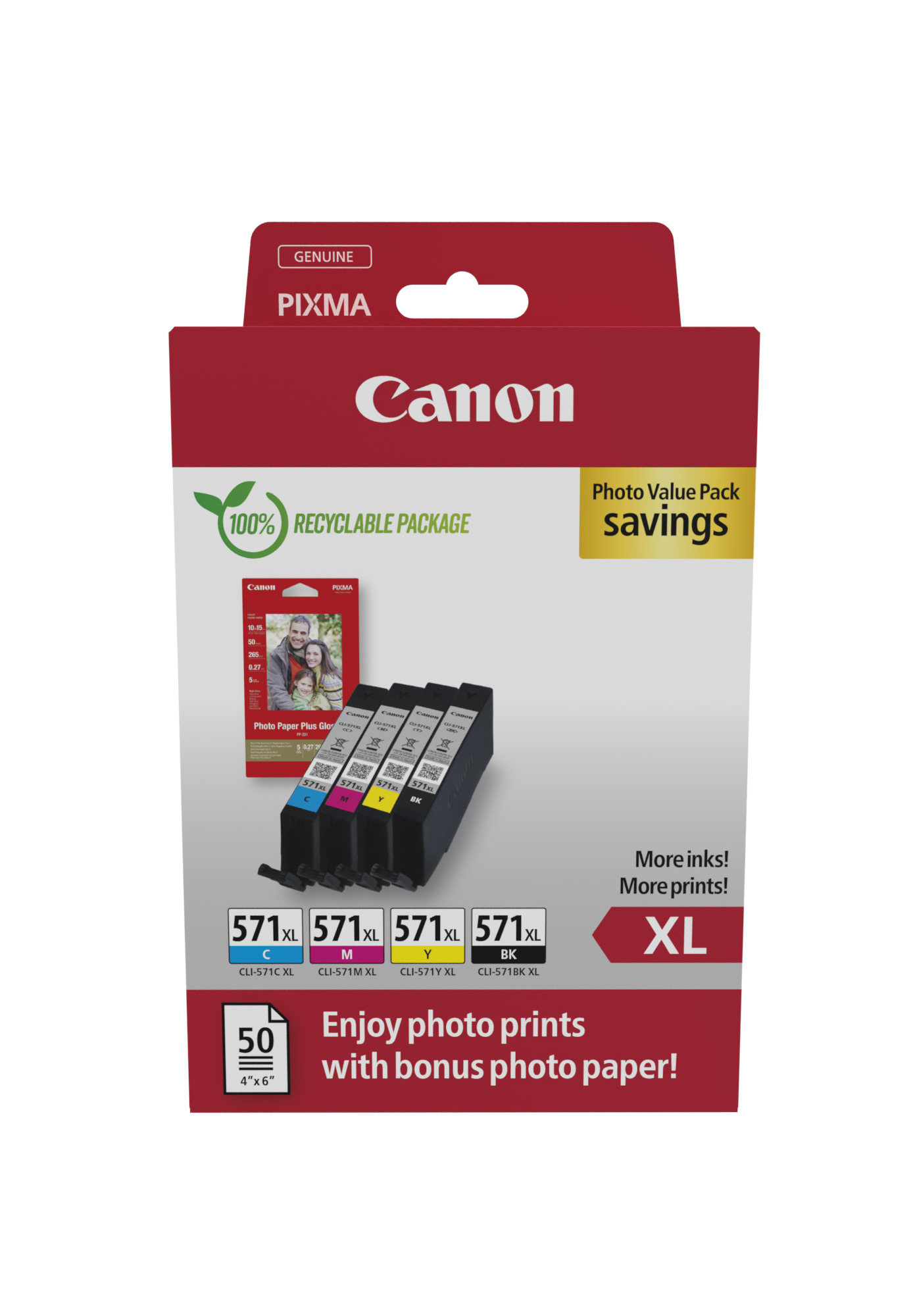 Image of Canon 0332C006/CLI-571XL Ink cartridge multi pack Bk,C,M,Y...