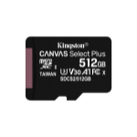 Kingston Technology 512GB micSDXC Canvas Select Plus 100R A1 C10 Single Pack w/o ADP