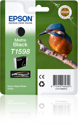 Epson T1598 Kingfisher Matte Black Ink Cartridge