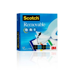 Scotch Removable Invisible Tape, 19 mm x 33 m, 1 Roll/Pack