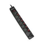 Tripp Lite TLP76MSGB surge protector Black 7 AC outlet(s) 110 - 125 V 72" (1.83 m)