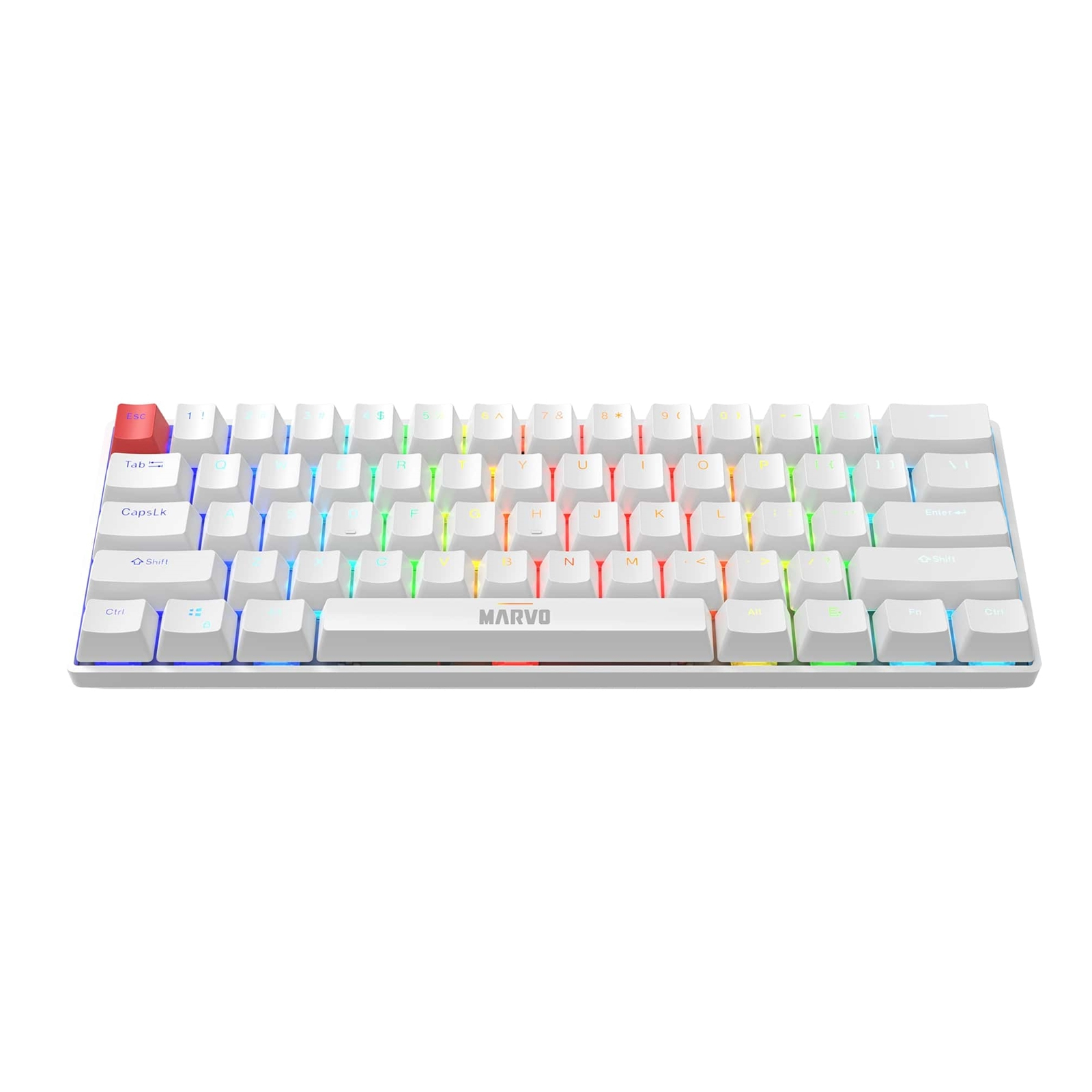 Scorpion KG933G Saber 61 Wired Mechanical RGB 60% UK Layout Gaming Keyboard (White) thumbnail