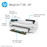 DPSB HP DesignJet T130 Large Format Compact Wireless Printer - 24", with Mobile Printing (5ZY58A)