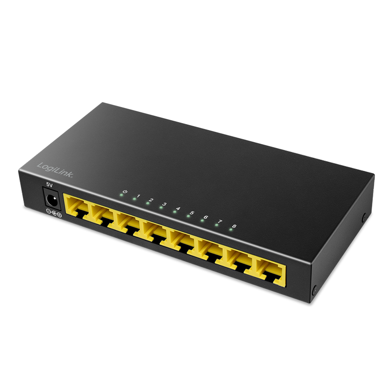 LogiLink Desktop Gigabit Ethernet Switch 8-port, metal case, black