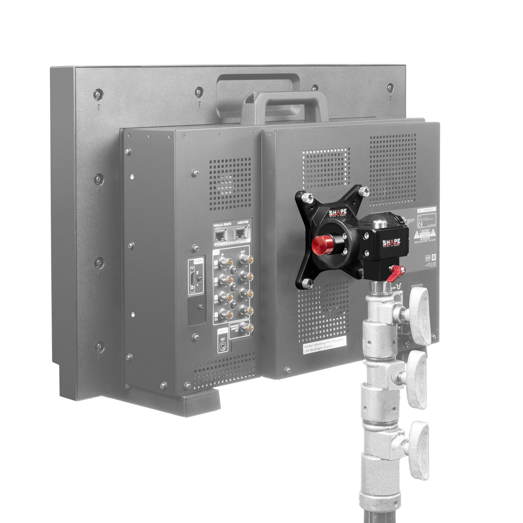 Image of Shape Push Button VESA Monitor Mount for C-Stand &amp;Baby Pin