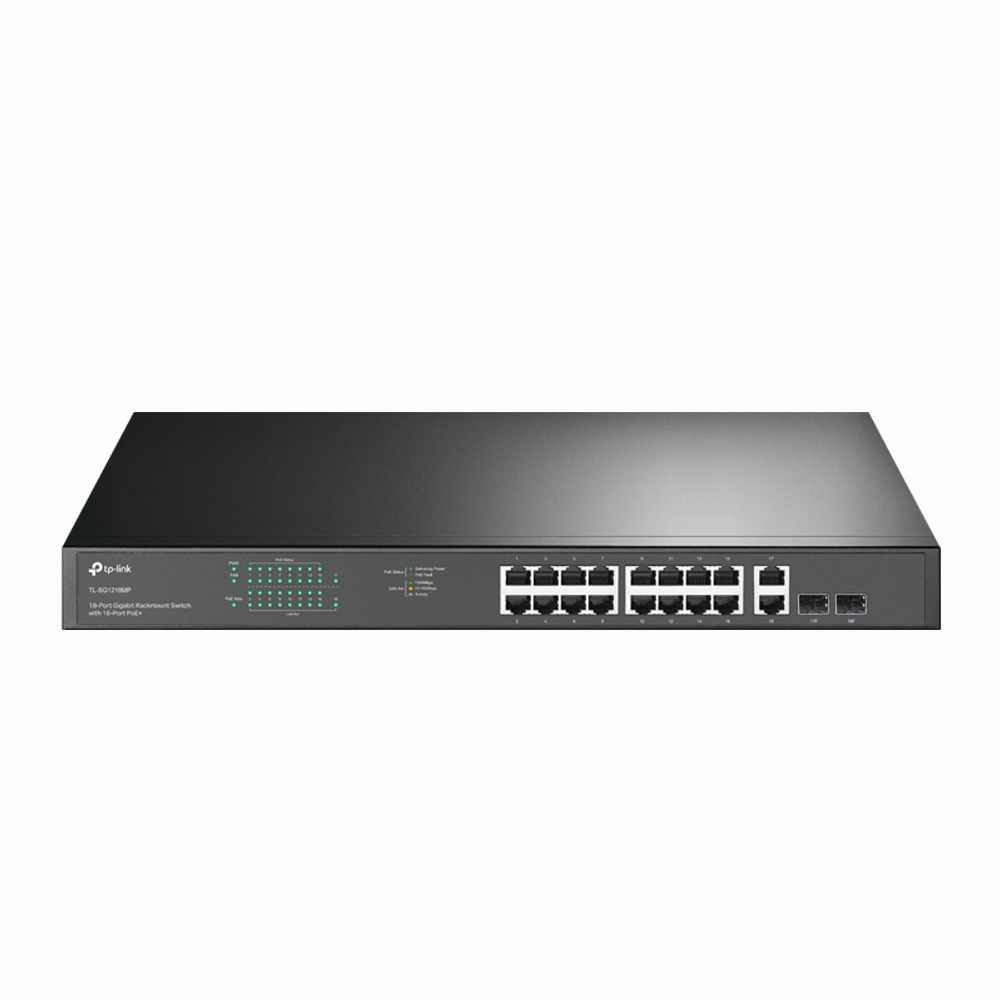Image of TP-Link 18-Port Gigabit Rackmount Switch with 16 PoE+