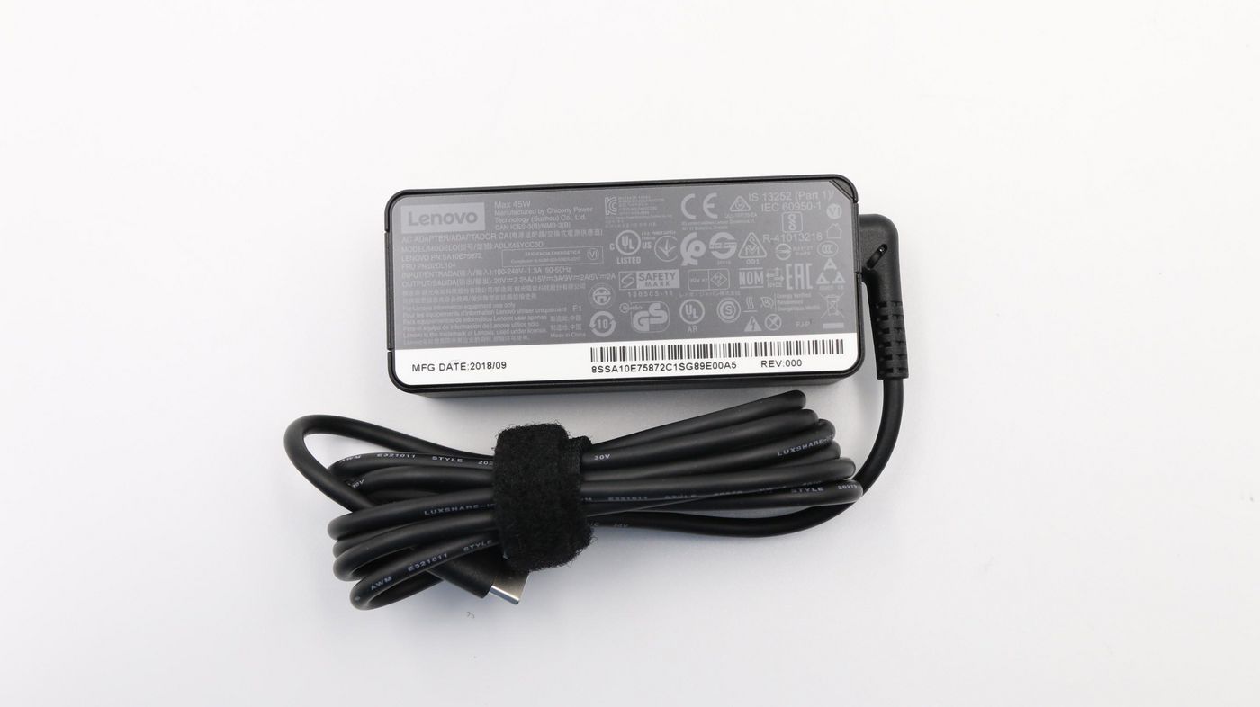 Lenovo PD,45W,20/15/9/5V,3P,WW,CHY - Approx 1-3 working day lead.
