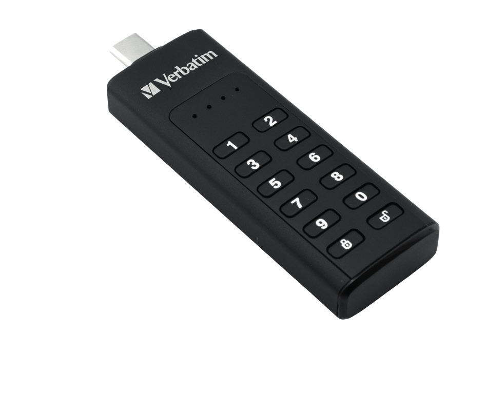 Verbatim Keypad Secure - USB 3.0 Drivecon tastierino d'’accesso e crittografia dei dati - 128 GB - Black