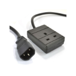 FDL 1M IEC PLUG (C14) TO SINGLE 13A TRAILING SOCKET - BLACK