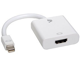 Image of V7 White Video Adapter Mini DisplayPort Male to HDMI Female