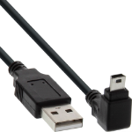 InLine USB Type A male / Mini-USB male 5 Pin down angled 90° black 3m