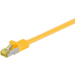 Goobay RJ45 Patch Cord CAT 6A S/FTP (PiMF), 500 MHz, with CAT 7 Raw Cable, yellow, 0.25m