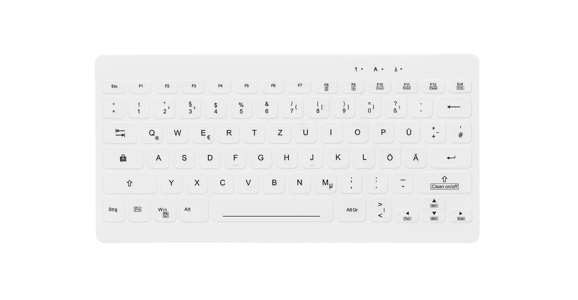 Contour Design Active Key Contour QuickClean Medical Keyboard IP65 Mini Wireless White DE C4112